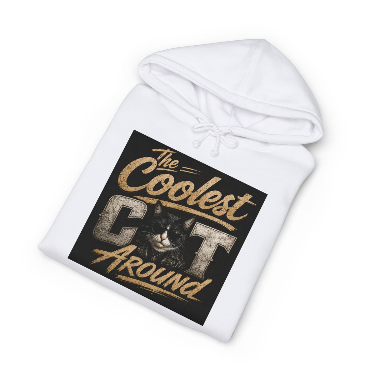 Coolest Cat Around Hoodie — Vintage Retro Cat Lover Pullover