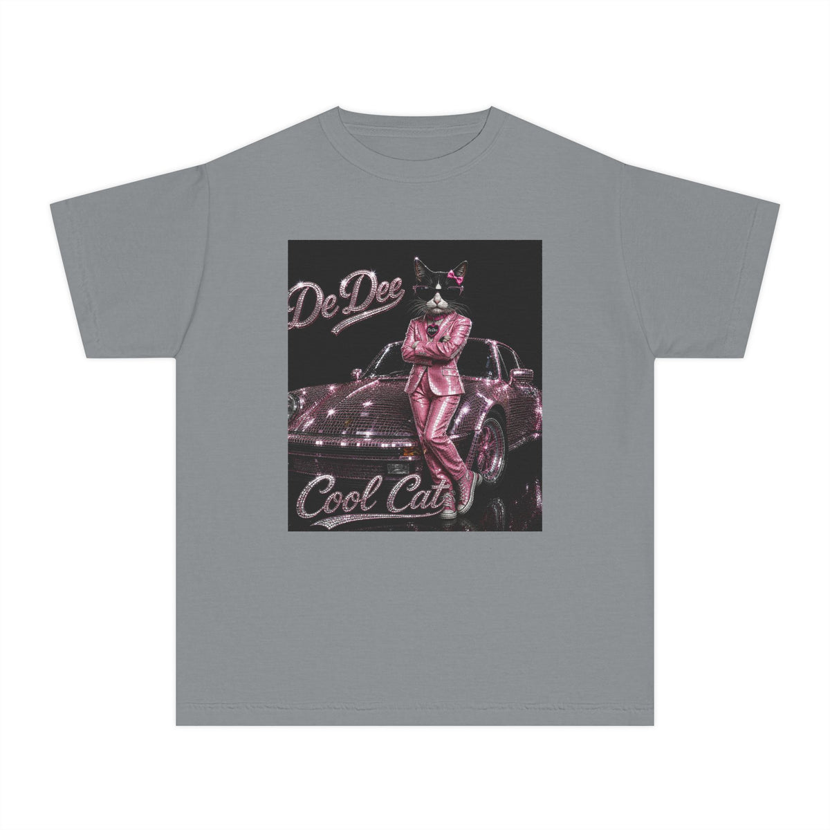 Cool Cat Youth Tee — 'Stay Cool. Work Hard. Never Quit.' Motivational Graphic Tee