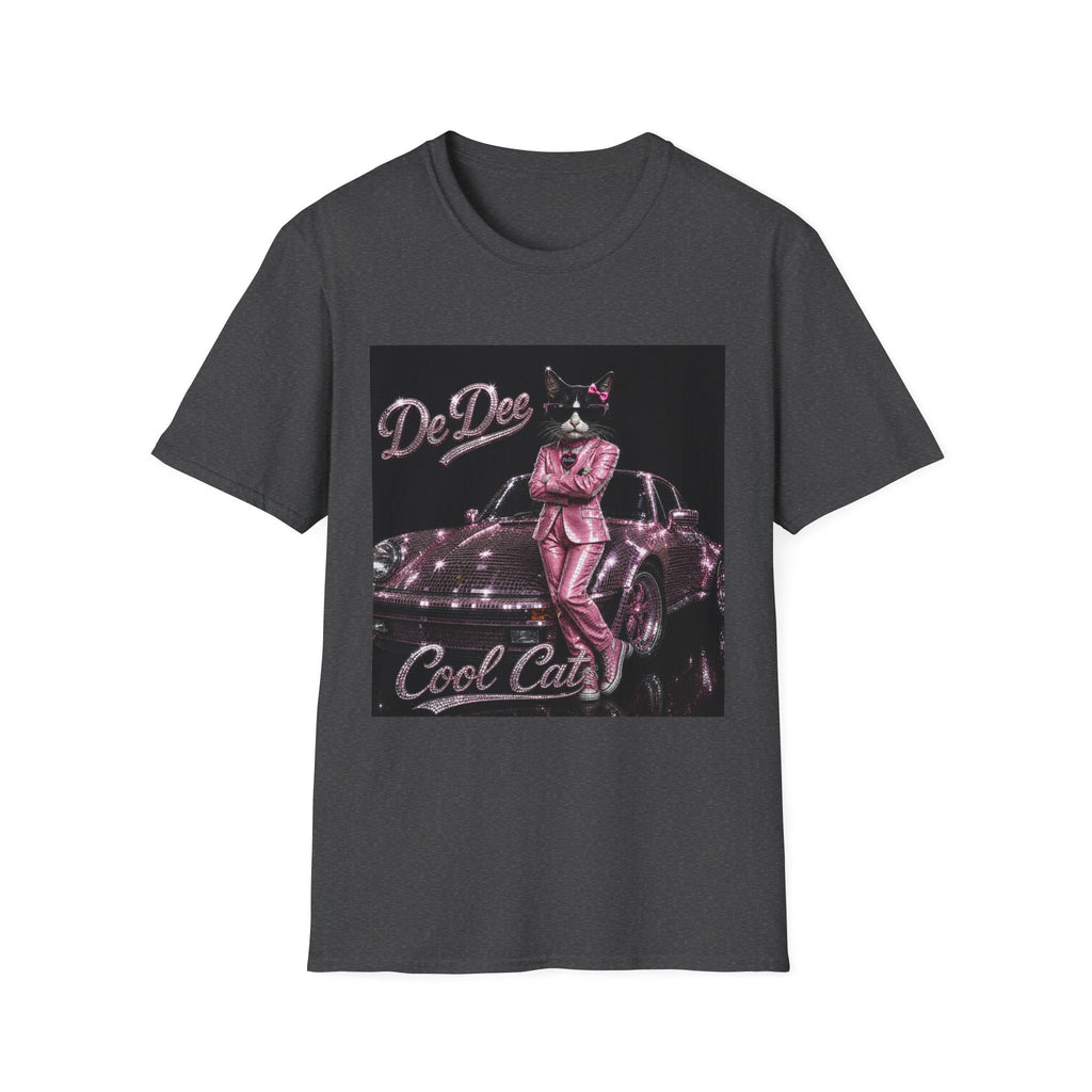 Cool Cat sparkles pink car Motivational T-Shirt — "Stay Cool. Work Hard. Never Quit."