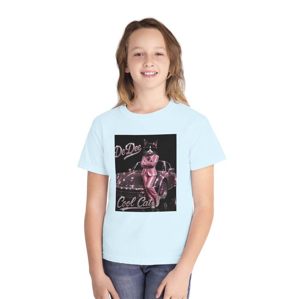 Cool Cat Youth Tee — 'Stay Cool. Work Hard. Never Quit.' Motivational Graphic Tee