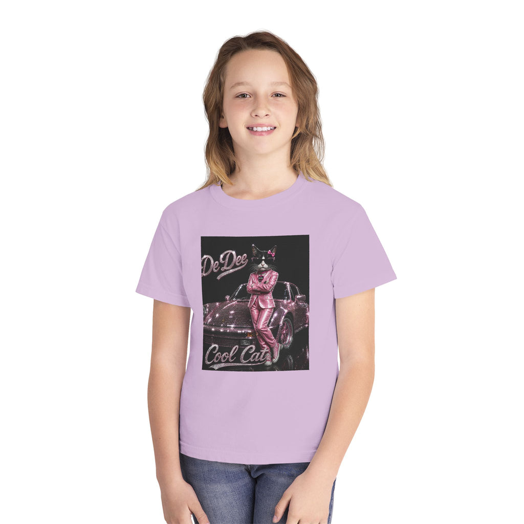 Cool Cat Youth Tee — 'Stay Cool. Work Hard. Never Quit.' Motivational Graphic Tee