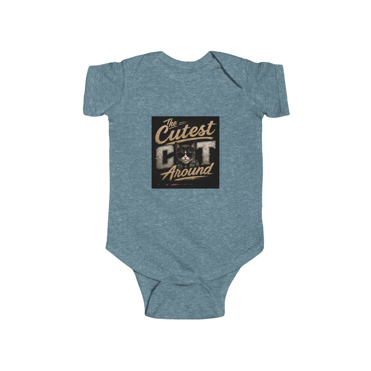 Copy of Infant Bodysuit - "The Cutest Cat Around" Baby Onesie, Retro Pink Cat Graphic