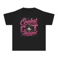 Youth Tee — "The Coolest Cat Around" Graphic Cat Shirt
