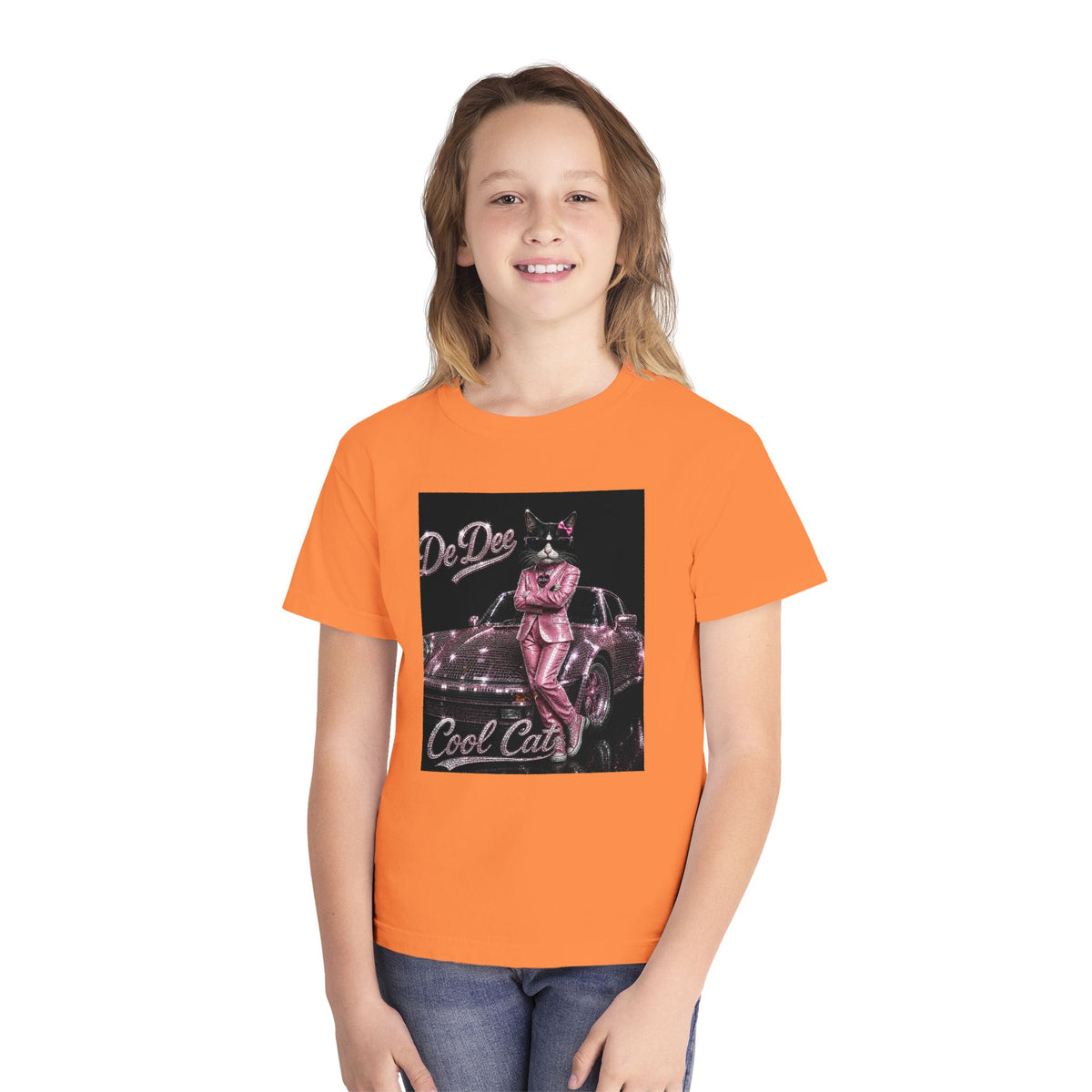 Cool Cat Youth Tee — 'Stay Cool. Work Hard. Never Quit.' Motivational Graphic Tee