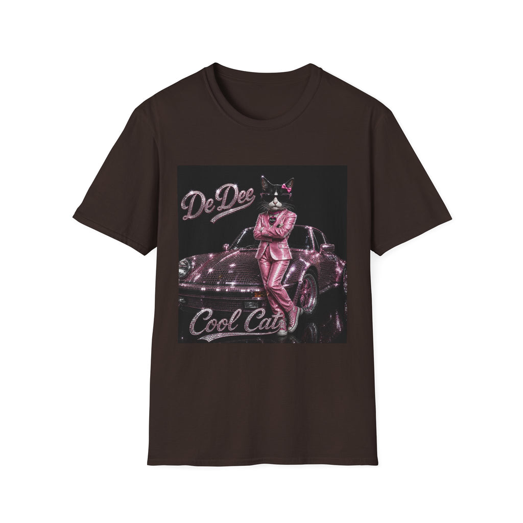 Cool Cat sparkles pink car Motivational T-Shirt — "Stay Cool. Work Hard. Never Quit."