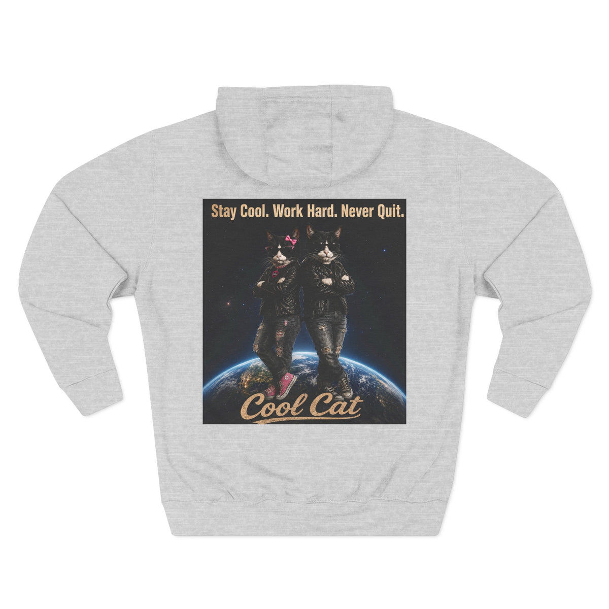 Cool Cats Vintage Graphic Hoodie — Retro Cat Band Design