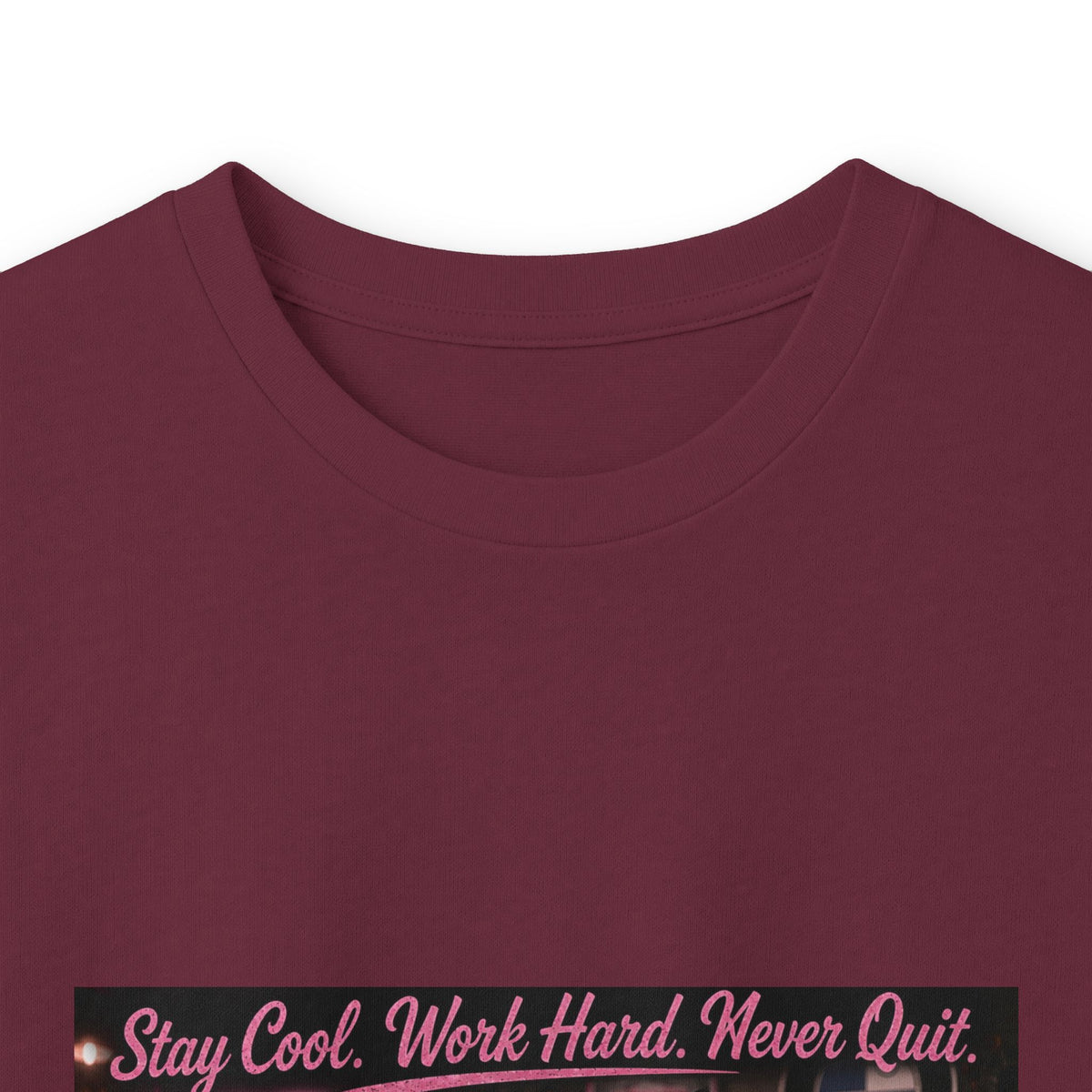 Cool Cat Long Sleeve Tee – "Stay Cool. Work Hard. Never Quit." Graphic Shirt