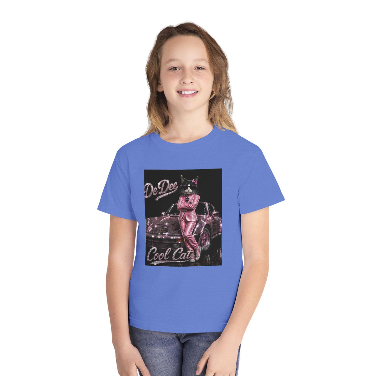 Cool Cat Youth Tee — 'Stay Cool. Work Hard. Never Quit.' Motivational Graphic Tee