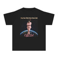 Cool Cat De Dee Standing on the Globe  Youth Tee — "Stay Cool, Work Hard, Never Quit" Motivational Graphic Shirt