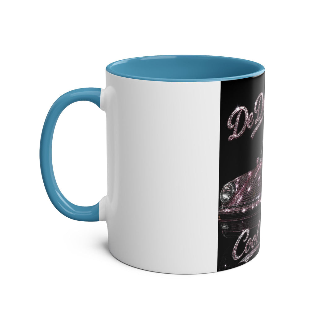 De Dee Sparkle pink car"The Coolest Cat Around"  - 11oz Two-Tone Coffee Mug